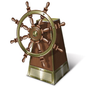 Beistle 52112 3-D Jointed Ship's Helm Centerpiece, assembly required, 18&#189;"