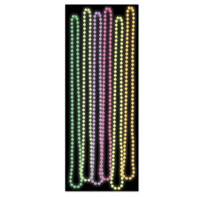 Beistle 52131-ASST Glow In The Dark Party Beads, asstd colors, 7mm x 33"