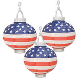 Beistle 52146 Light-Up Patriotic Paper Lanterns, requires 2 AAA batteries not included, 8