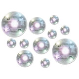 Beistle 52147 Disco Ball Cutouts, prtd 2 sides; 12-4 , 6-8 , 2-12 , Asstd