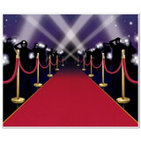 Beistle 52150 Red Carpet Insta-Mural Photo Op, complete wall decoration, 5' x 6'