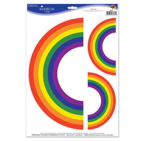 Beistle 52156 Rainbow Clings, 12" x 17" Sh