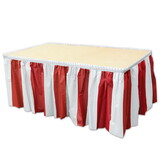 Beistle 52164-RW Red & White Stripes Table Skirting, plastic; self-adhesive, 29