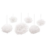 Beistle 52184-W Tissue Fluff Balls, white; 3-9 , 2-12 , 1-16 , Asstd