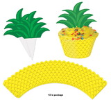 Beistle 52326 Pineapple Cupcake Wrappers, 12-4 stem toppers included, 8