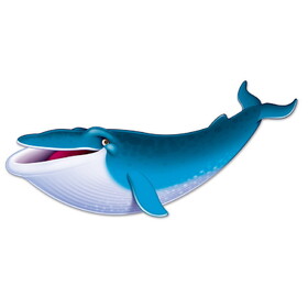 Beistle 53331 Blue Whale Cutout, prtd 2 sides, 44"