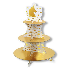Beistle 53369 Unicorn Cupcake Stand, assembly required, 16"
