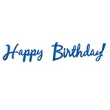 Beistle 53385-B Foil Happy Birthday! Streamer, blue; assembly required, 9