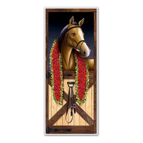 Beistle 53386 Horse Racing Door Cover, all-weather, 6' x 30"