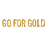 Beistle 53395 Foil Go For Gold Streamer, foil 2 sides; assembly required, 7