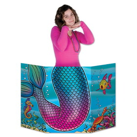 Beistle 53404 Mermaid Tail Photo Prop, prtd 2 sides; 1 side underwater/other side color me underwater, 3' 1" x 25"