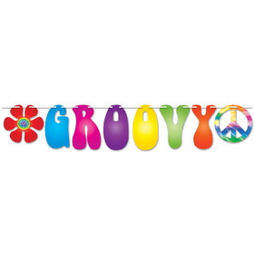 Beistle 53405 Groovy Streamer, assembly required, 7&#189;" x 5'
