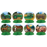 Beistle 53408 Farm Mini Centerpieces, different color front & back on tractor designs, 4½