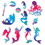 Beistle 53431 Mermaid Cutouts, prtd 2 sides/glitter print 1 side, 3&#188;"-11&#188;", Price/12/Package