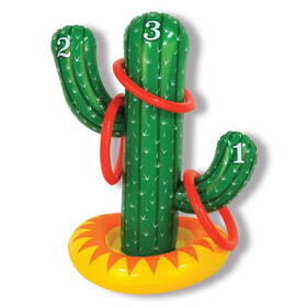 Beistle 53455 Inflatable Cactus Ring Toss, 3 rings included, 21" & 7&#188;"