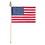 Beistle 53594 Pkgd American Flags - Fabric, w/10&#189; spear-tipped wooden stick, 4" x 6", Price/12/Package