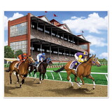 Beistle 53605 Horse Racing Insta-Mural Photo Op, complete wall decoration, 5' x 6'