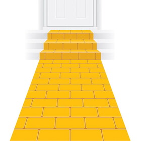 Beistle 53629 Yellow Brick Runner, prtd runner w/double-sided tape; indoor & outdoor use, 24" x 10'