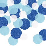 Beistle 53640-B Dot Deluxe Sparkle Confetti, blue, lt blue, white