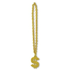 Beistle 53649 Gold Chain Beads w/ Medallion, 38"