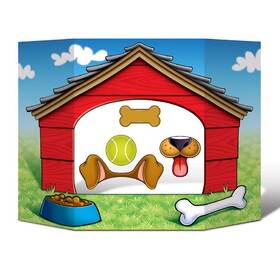 Beistle 53669 Dog House Photo Prop, prtd 2 sides w/different colors; 4 hand held props included, 3' 1" x 25"