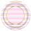 Beistle 53680 Striped Plates, pink, white, gold; not microwave safe, 9"