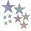 Beistle 53708 Pkgd Star Cutouts, glitter print 2 sides; 4-5 , 3-9 , 1-12 , 1-15 , Asstd, Price/9/Package