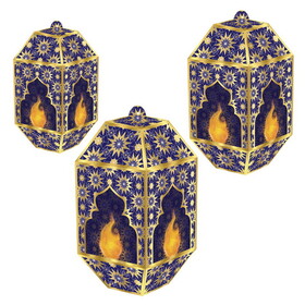Beistle 53726 Foil Ramadan Paper Lanterns, assembly required; 1-8 , 1-9&#189; , 1-11 , Asstd