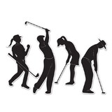 Beistle 53740 Golf Player Silhouettes, prtd 2 sides, 9¾