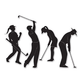 Beistle 53740 Golf Player Silhouettes, prtd 2 sides, 9&#190;"-14&#189;"