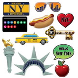 Beistle 53743 New York City Photo Fun Signs, prtd 2 sides w/different designs, 3½