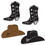 Beistle 53769 Foil Cowboy Hat & Boot Silhouettes, foil 1 side/prtd 2 sides, boot-12&#190;"x11&#189;" hat-8"x16"