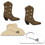 Beistle 53769 Foil Cowboy Hat & Boot Silhouettes, foil 1 side/prtd 2 sides, boot-12&#190;"x11&#189;" hat-8"x16"