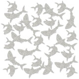 Beistle 53779 Shark Deluxe Sparkle Confetti, silver