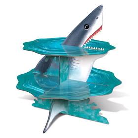 Beistle 53810 Shark Cupcake Stand, assembly required, 14"
