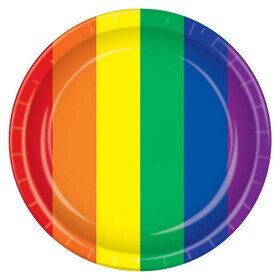 Beistle 53811 Rainbow Plates, 7"