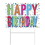 Beistle 53817 Plastic Happy Birthday Yard Sign, 1 metal H stake included; all-weather; assembly required, 11&#189;" x 15&#189;"