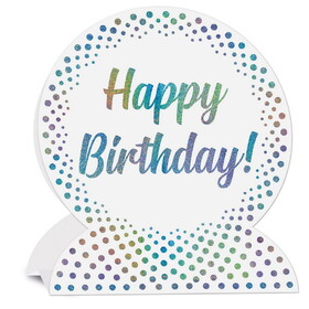 Beistle 53827 3-D Happy Birthday Centerpiece, glitter print, 10"