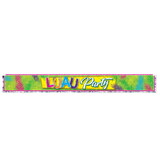 Beistle 53846 Metallic Luau Party Fringe Banner, prtd 1-ply PVC fringe, 7½