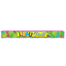 Beistle 53846 Metallic Luau Party Fringe Banner, prtd 1-ply PVC fringe, 7&#189;" x 5'