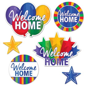 Beistle 53849 Foil Welcome Home Cutouts, foil 1 side/prtd 2 sides, 5&#189;"-14"