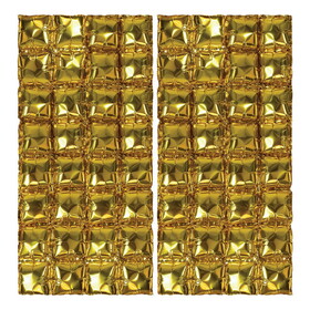 Beistle 53861-GD Foil Balloon Backdrops, gold; assembly required, 3' 6" x 23&#189;"