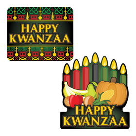 Beistle 53875 Happy Kwanzaa Signs, 13" x 16" & 18&#188;" x 16&#189;"