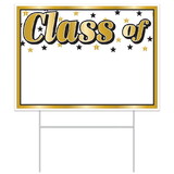 Beistle 53900-BKGD Plastic Class Of Yard Sign, blank area for year ; 1 metal H stake included; all-weather; assembly required, 11½