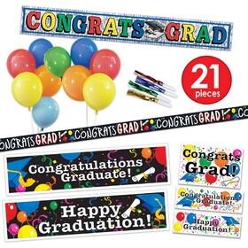 Beistle 53913 Graduation Car Party Box, Piece Count: 21