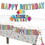Beistle 53924 Happy Birthday Tablecover, plastic, 54" x 108"