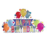 Beistle 53928 3-D Foil Happy Birthday Centerpiece, assembly required, 8¾