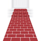 Beistle 53935 Red Brick Runner, prtd runner w/double-sided tape; indoor & outdoor use, 24