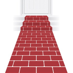 Beistle 53935 Red Brick Runner, prtd runner w/double-sided tape; indoor & outdoor use, 24" x 10'