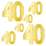Beistle 53947-40 Foil 40 Birthday Cutouts, gold, 4½